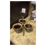 Pfaltzgraff Gourmet Brown Drip Condiment Caddy