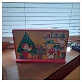 vintage animated Christmas music box