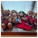 Assorted Christmas stuffed animals