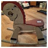 Vintage handmade wooden rocking horse.