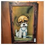 Vintage velvet painting 23x14