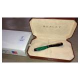 Bexley 18k -750 gold Nib fountain pen jade green,