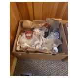 Assorted glass dishes and decor