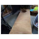 Wooden box with bait boxes and misc fishing items