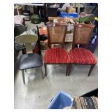 MCM green dining chair and cane back dining chair