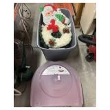 Assorted Christmas decorations and wreath storage