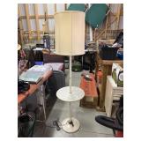 Corded floor lamp with built in table, 58in