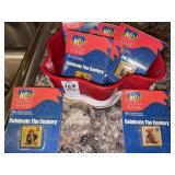 Vintage postal stamp pins - celebrate the century