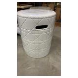 White ceramic cane garden stool 17 ï¿½