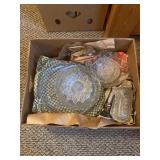 Assorted glass dishes and decor