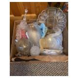 Assorted glass dishes and decor