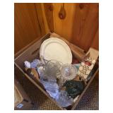 Assorted glass dishes and decor