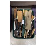 Lot of Kitchen Knives, Spoons and More