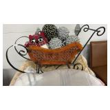 Wicker&Metal Sleigh 25 x 15 ï¿½ & Decor