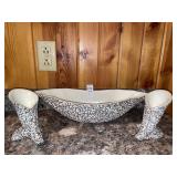 MCM Royal Haeger 3pc Set Long Console Bowl Candle