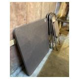 Folding card table and 4 folding chairs
