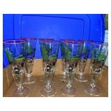 Vintage Libbey Currier & Ives Making Hay Blown