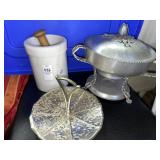 Marble  mortar and pestle set & vintage dishes