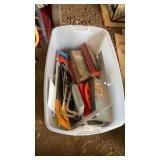 Tote of Hand Saws, Partial Socket Sets, and Mord