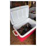 Cooler of Tin Snips, Screwdrivers, Hammers and