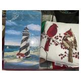 Decorative items- pillow, sign - variety lot