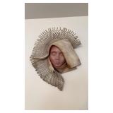 Vintage Cheryl Smeja Leather Mask Wall Hanging