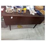 Vintage wooden drop leaf table- 43 x 44 inches **