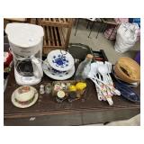 Black & decker coffee pot, vintage dishes & S & P