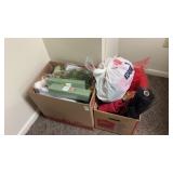 Two Boxes of Crafting Foam, Ribbon and More