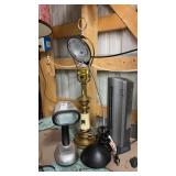 3 Desk Lamps and Small Fan