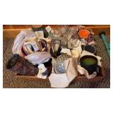 Ceramic mugs, trinket box, glasses, bowls