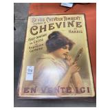 Chevine de Harris tin sign