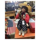 Porcelain doll with stand