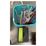 Laundry Basket of Hangers & Stool