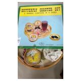 Butterfly bamboo coaster set