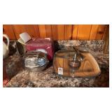 Walnut Candy Dish and Nut Cracking Tray