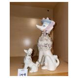 Vintage Spaghetti Poodle with Puppy - Pink Hat