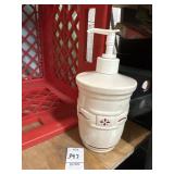 Longaberger traditional  Red pottery soap