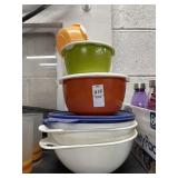 Tupperware and vintage blisscraft bowls
