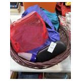 Zip bags, glasses case, basket