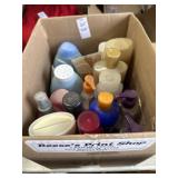 Shampoo, lotion, powder, hair products