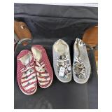 2pr size 8 slip on deck style shoes