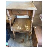 Pair end tables maple with drawer