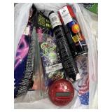 Glow sticks, 20 questions game, and silly string