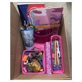 Desk items, pencils, erasers and more