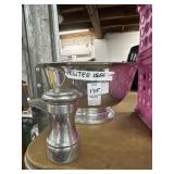 Pewter bowl and shaker