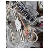 Shower rod, mirror, hangers, and more