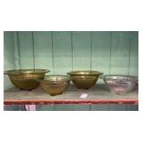VTG Federal Glass Golden Glow mixing bowls & 1