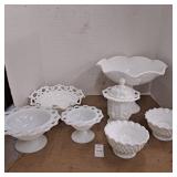 Vintage Westmoreland Milk Glass Fluted Round