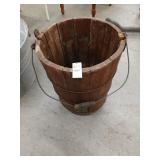 Antique wooden bucket 14 1/2" tall